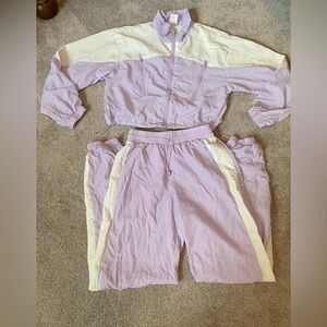 Junior Girls NO BOUNDARIES Lavender Cropped Jacket & Pant Track Suit Sz XS/Small